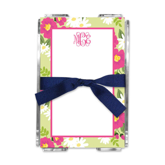 Lillian Floral Bright Memo Sheets in Holder